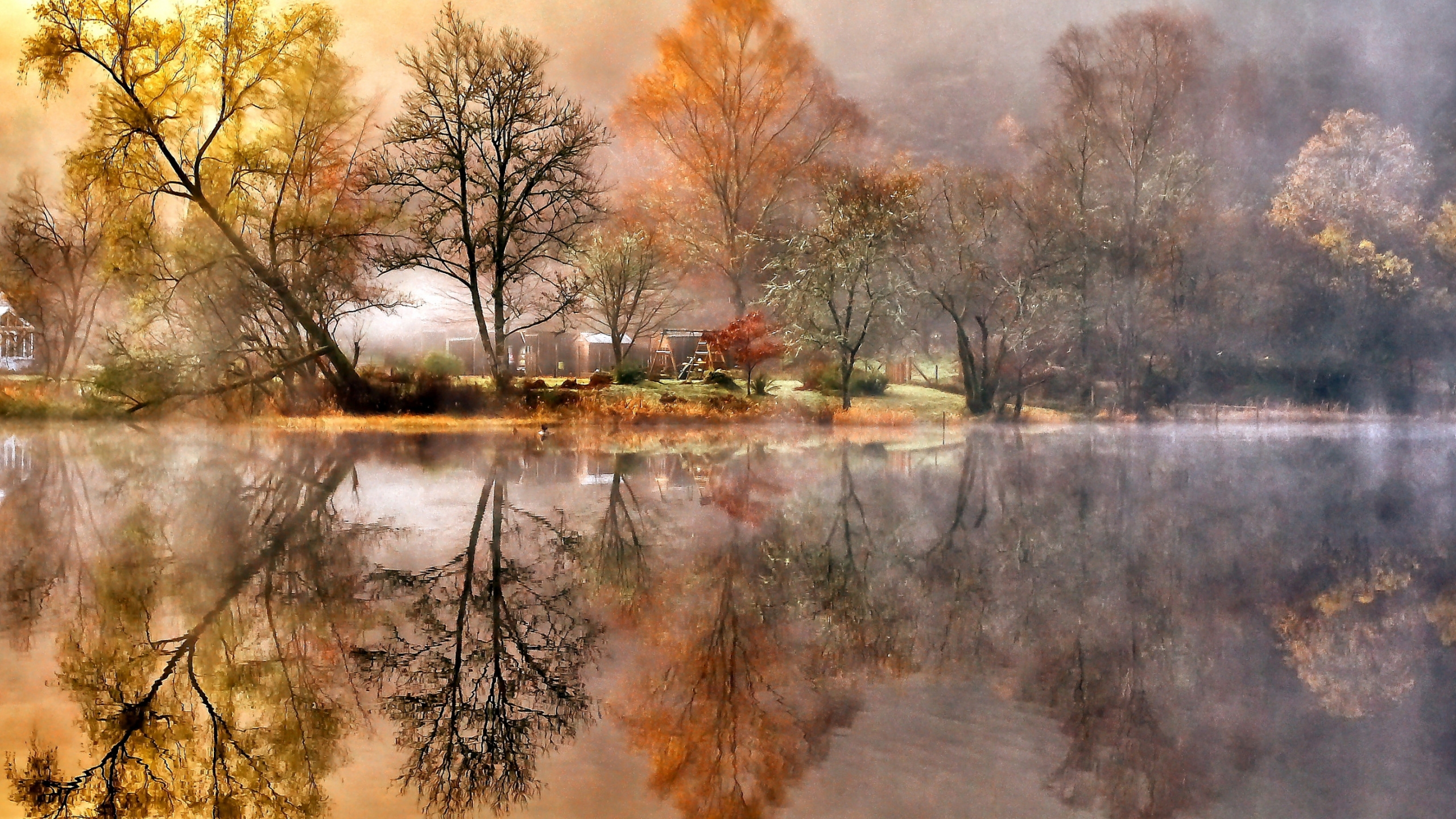 Обои живопись, акварельная живопись, пейзажная живопись, арт, реализм в разрешении 2560x1440