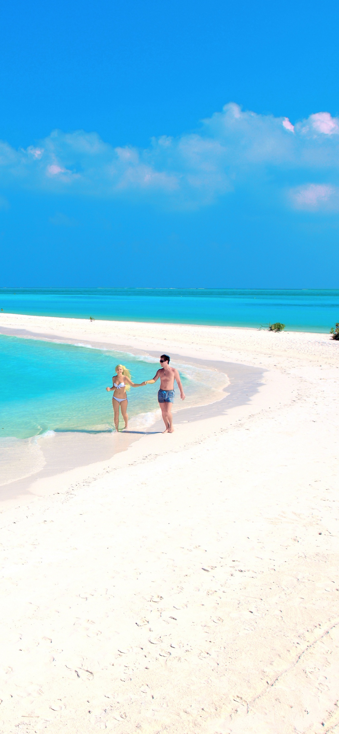 Обои море, пляж, Мальдивы, берег, океан в разрешении 1125x2436