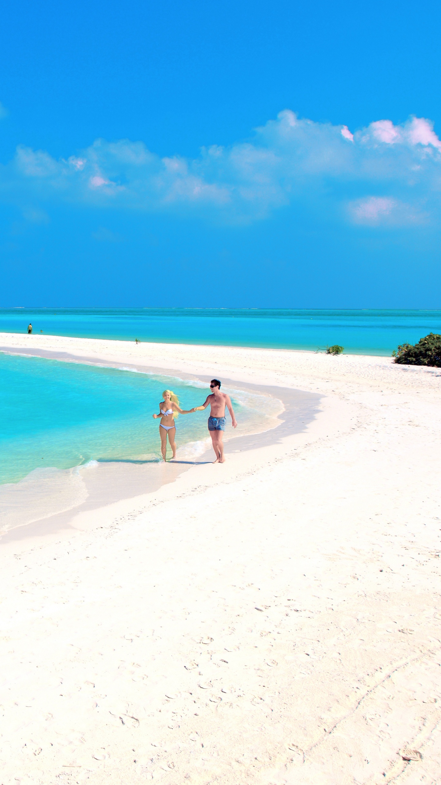 Обои море, пляж, Мальдивы, берег, океан в разрешении 1440x2560