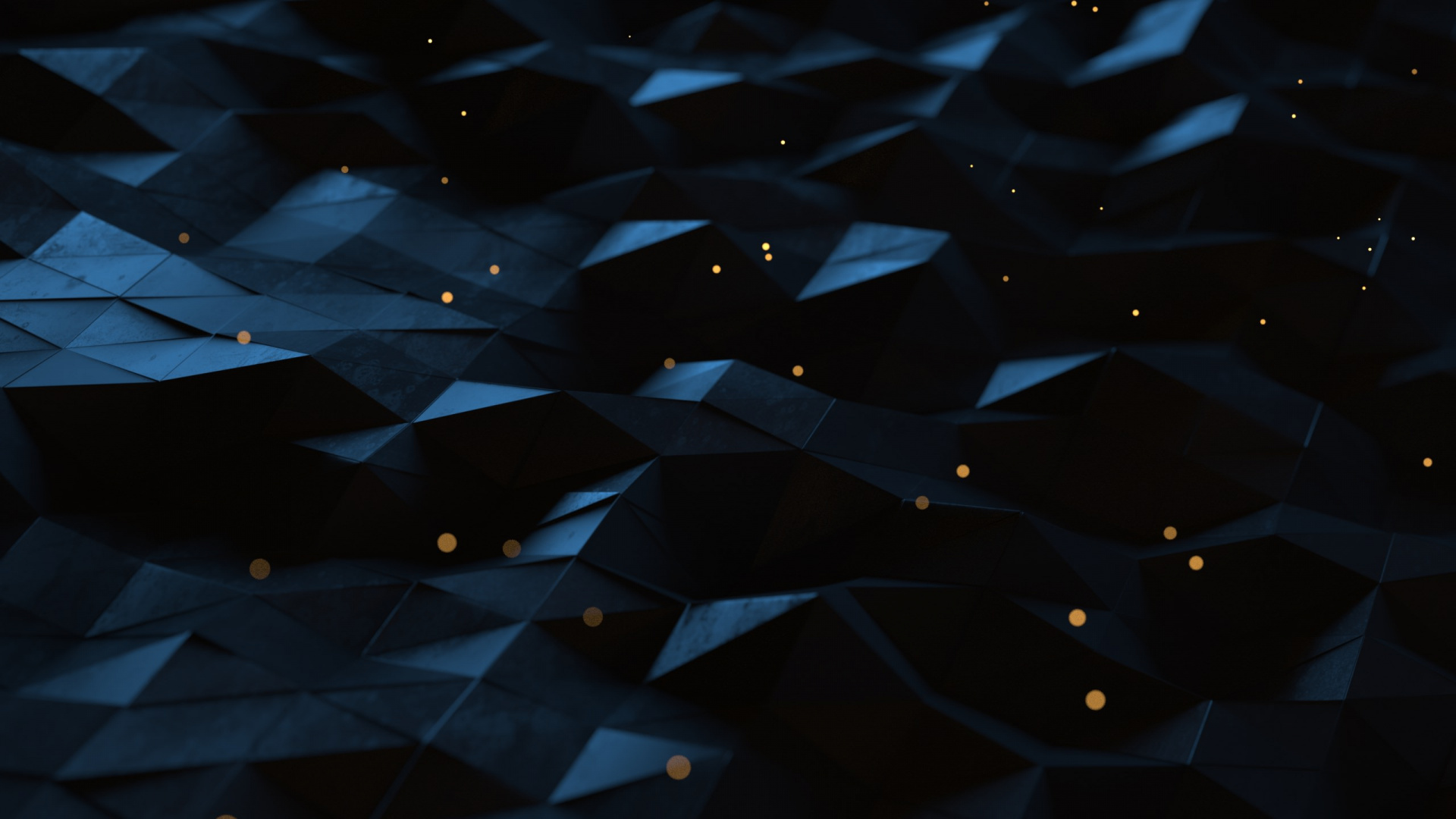 Обои полигон, синий, черный, свет, вода в разрешении 1920x1080