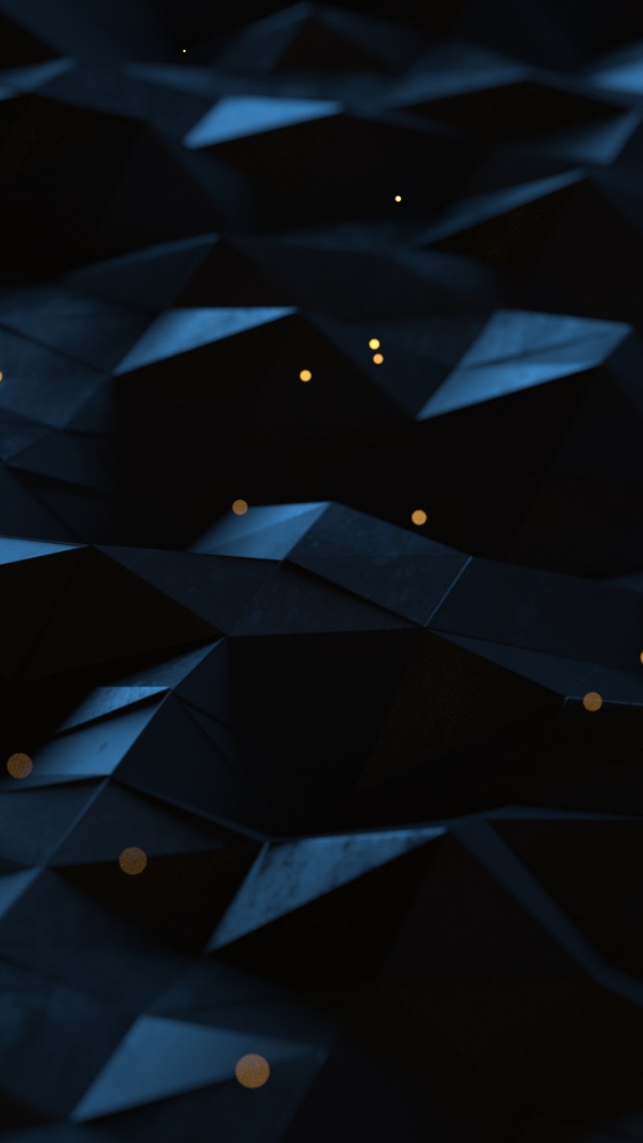 Обои полигон, синий, черный, свет, вода в разрешении 720x1280