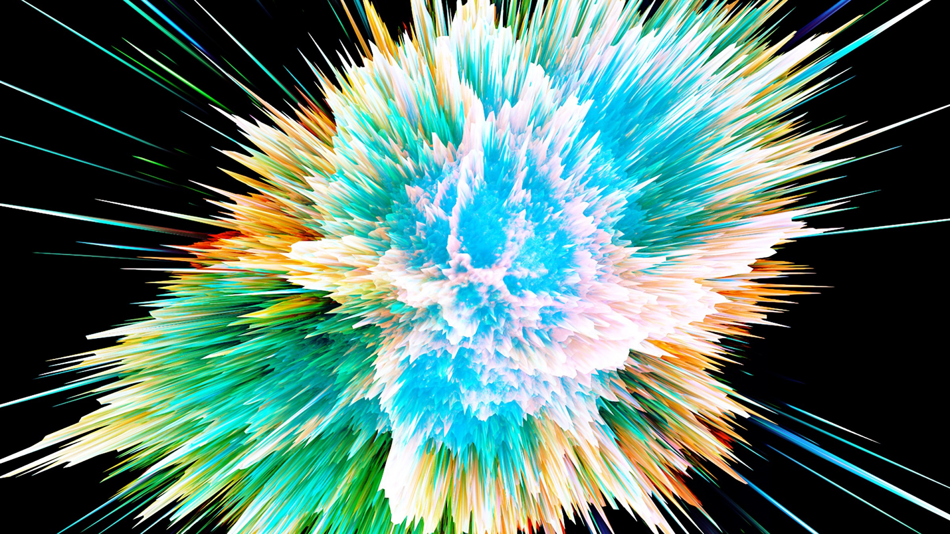 Обои зеленый, графика, салют, электрик, событие в разрешении 1920x1080