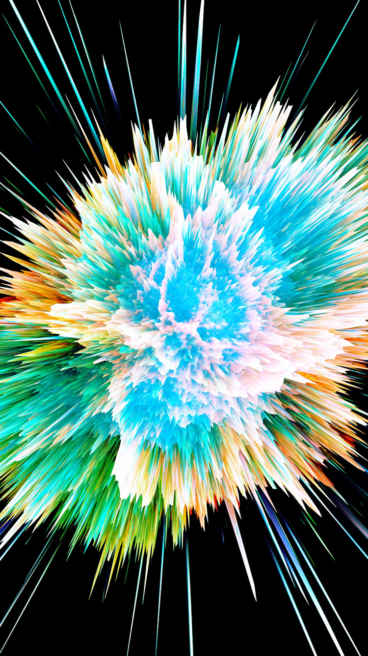 Обои зеленый, графика, салют, электрик, событие в разрешении 750x1334