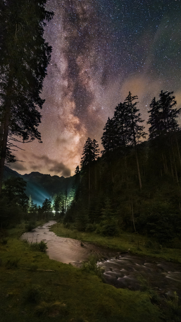 Обои Млечный Путь, Галактика, звезда, Астрономия, небесный объект в разрешении 750x1334