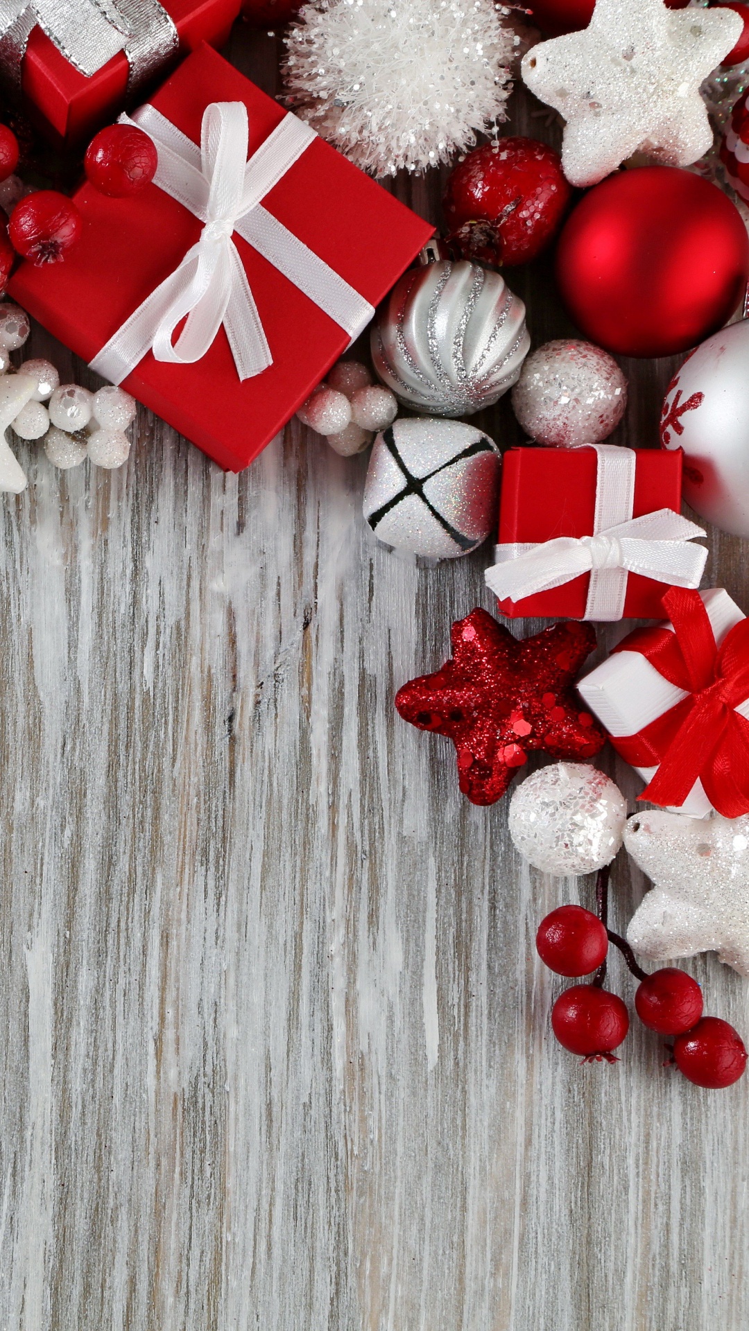 Обои Рождественский день, Новый год, красный цвет, Рождественские украшения, рождественский орнамент в разрешении 1080x1920
