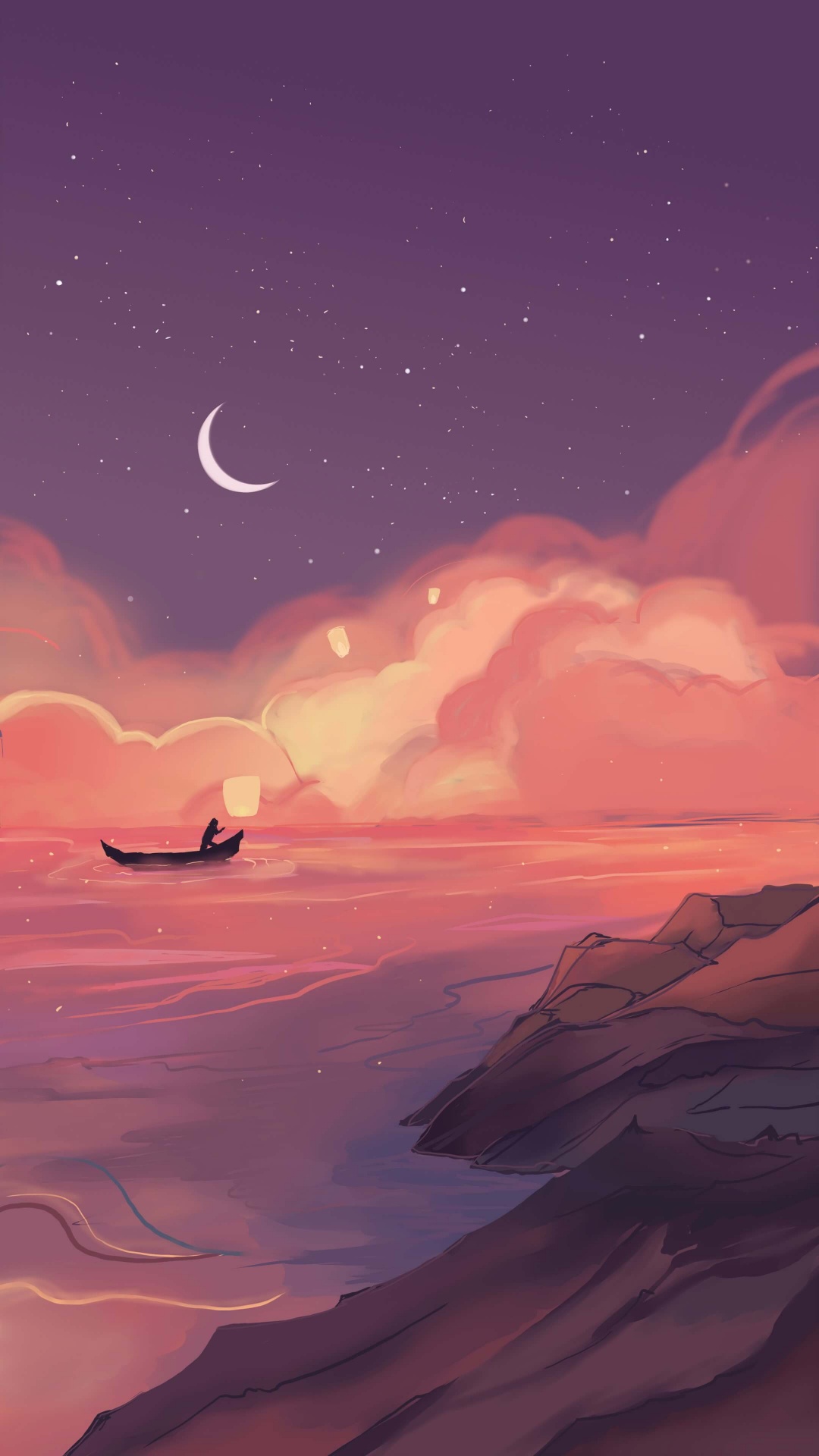 Обои облако, атмосфера, экорегион, послесвечение, свет в разрешении 1080x1920