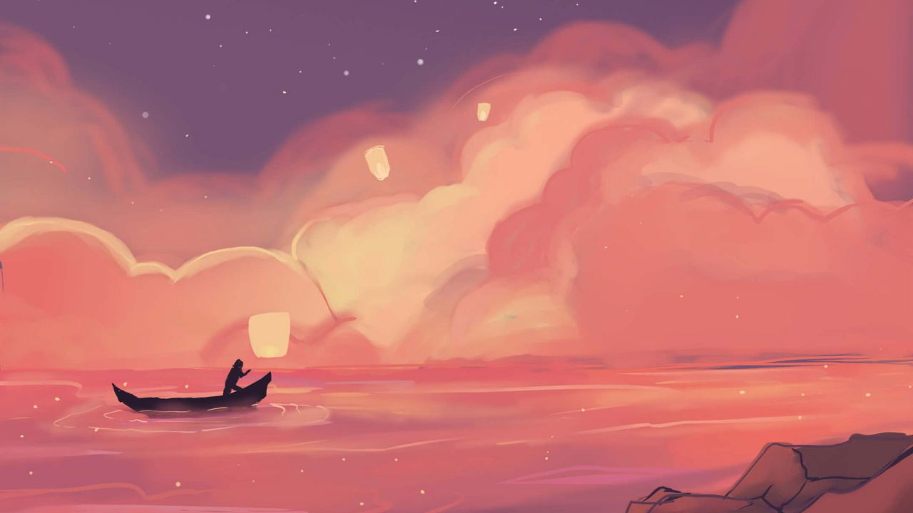 Обои облако, атмосфера, экорегион, послесвечение, свет в разрешении 1280x720