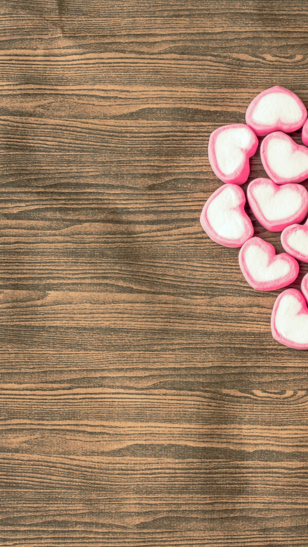 Обои розовый, сердце, любовь, лепесток, щенячья любовь в разрешении 1080x1920
