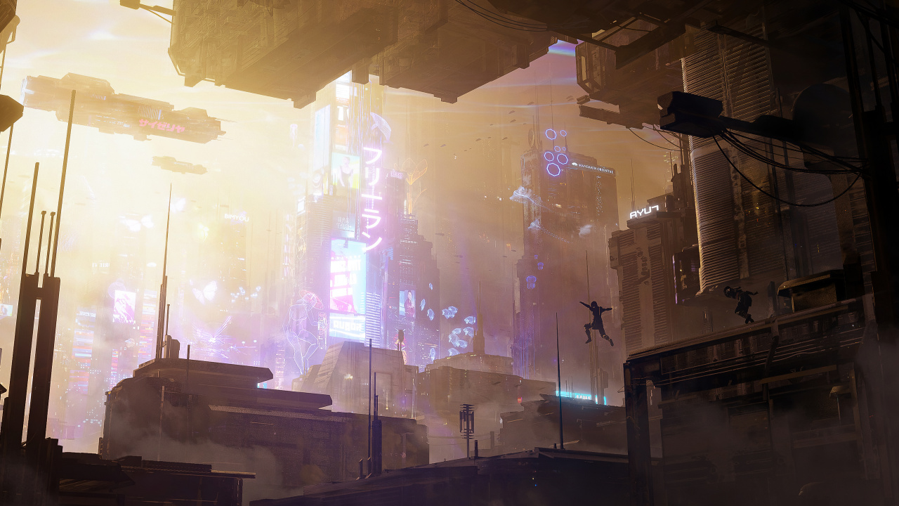 Обои темнота, арт, атмосфера, мир, пурпур в разрешении 1280x720