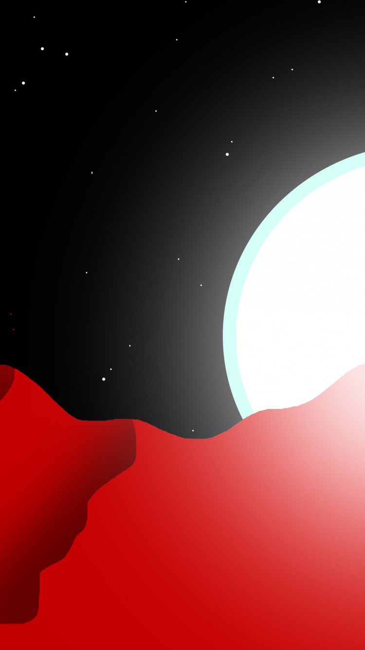 Обои атмосфера, свет, окружающая среда, арт, луна в разрешении 750x1334