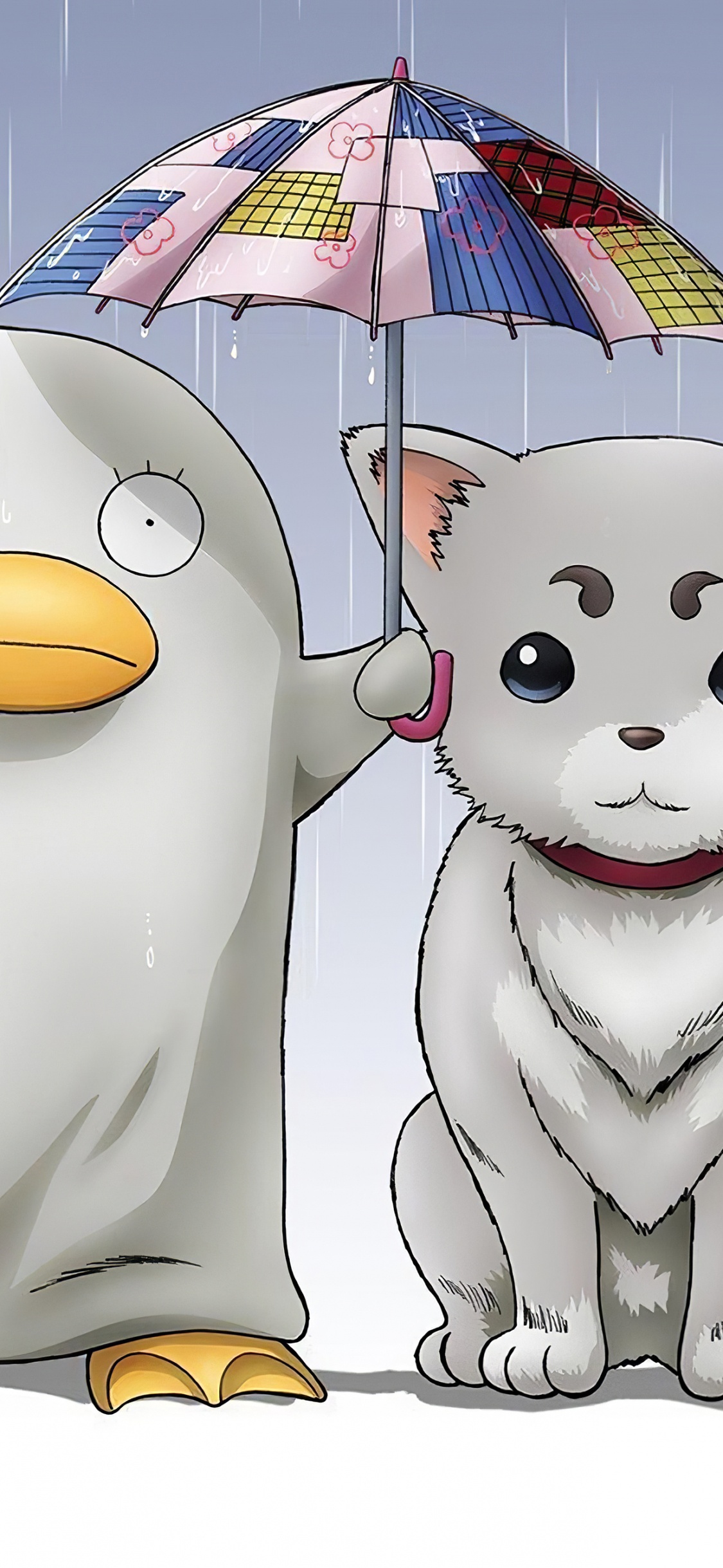 Обои Sadaharu, gintoki саката, кагура, Шинпачи Шимура, Котаро Кацура в разрешении 1125x2436