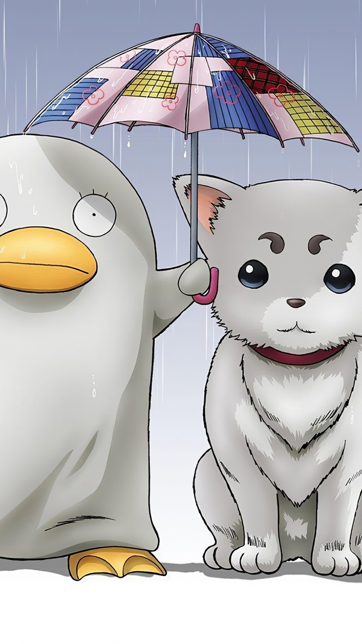 Обои Sadaharu, gintoki саката, кагура, Шинпачи Шимура, Котаро Кацура в разрешении 720x1280