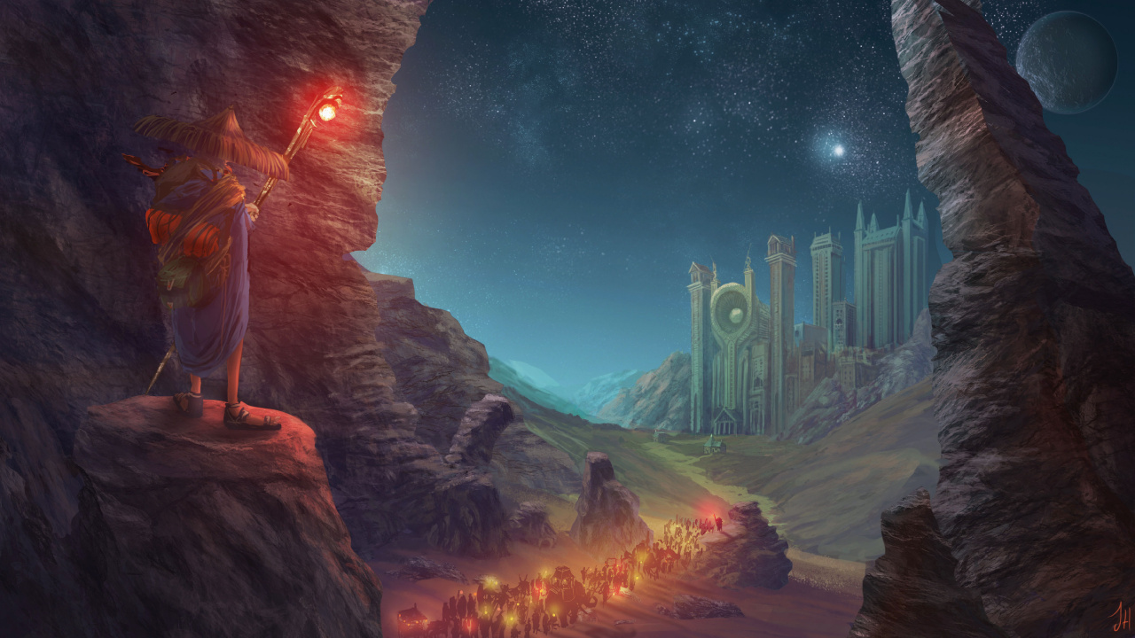 Обои Научная фантастика, компьютерная игра, арт, формирование, пейзаж в разрешении 1280x720