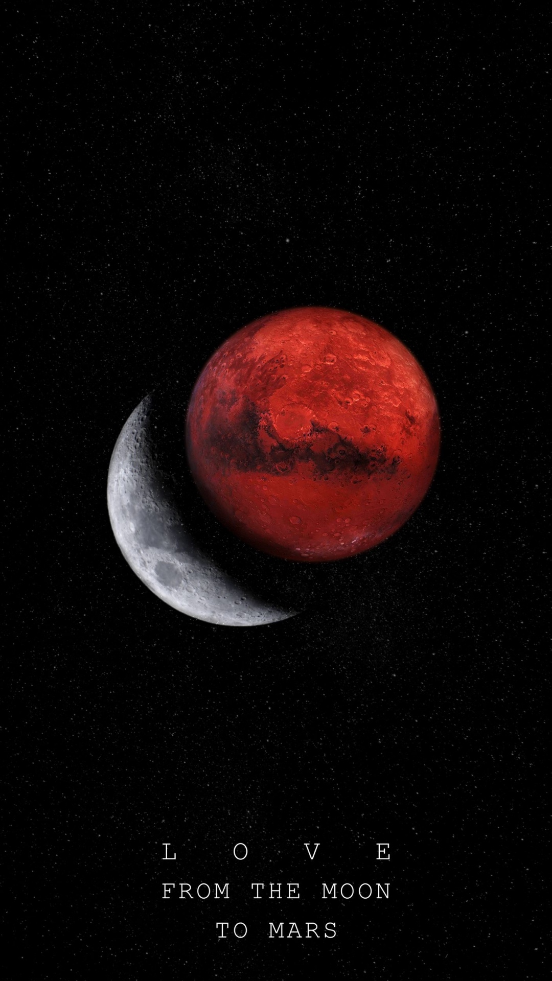 Обои земля, лунное затмение, планета, луна, Марс в разрешении 1080x1920