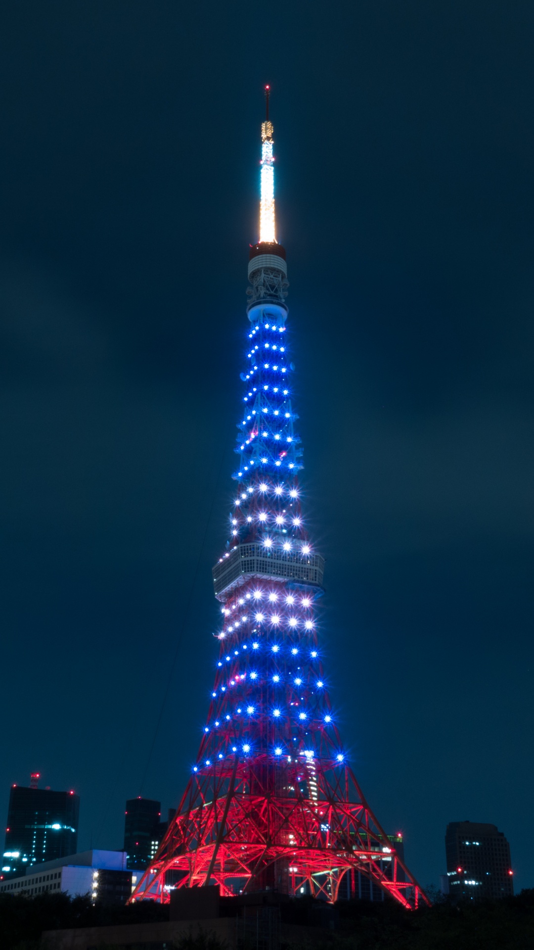 Обои токийская башня, вышка, ориентир, ночь, город в разрешении 1080x1920