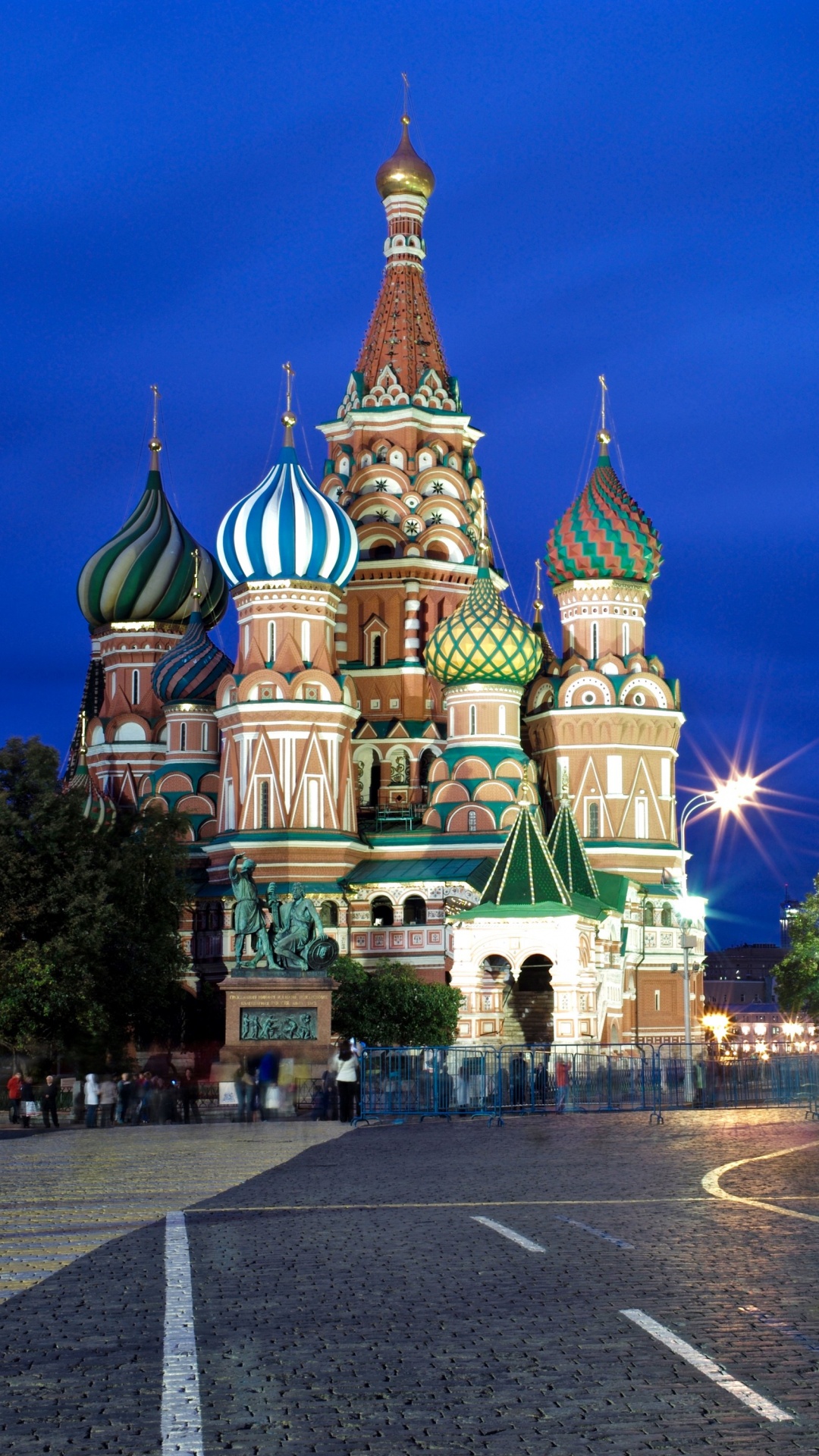 Обои собор Василия Блаженного, собор, ориентир, ночь, город в разрешении 1080x1920