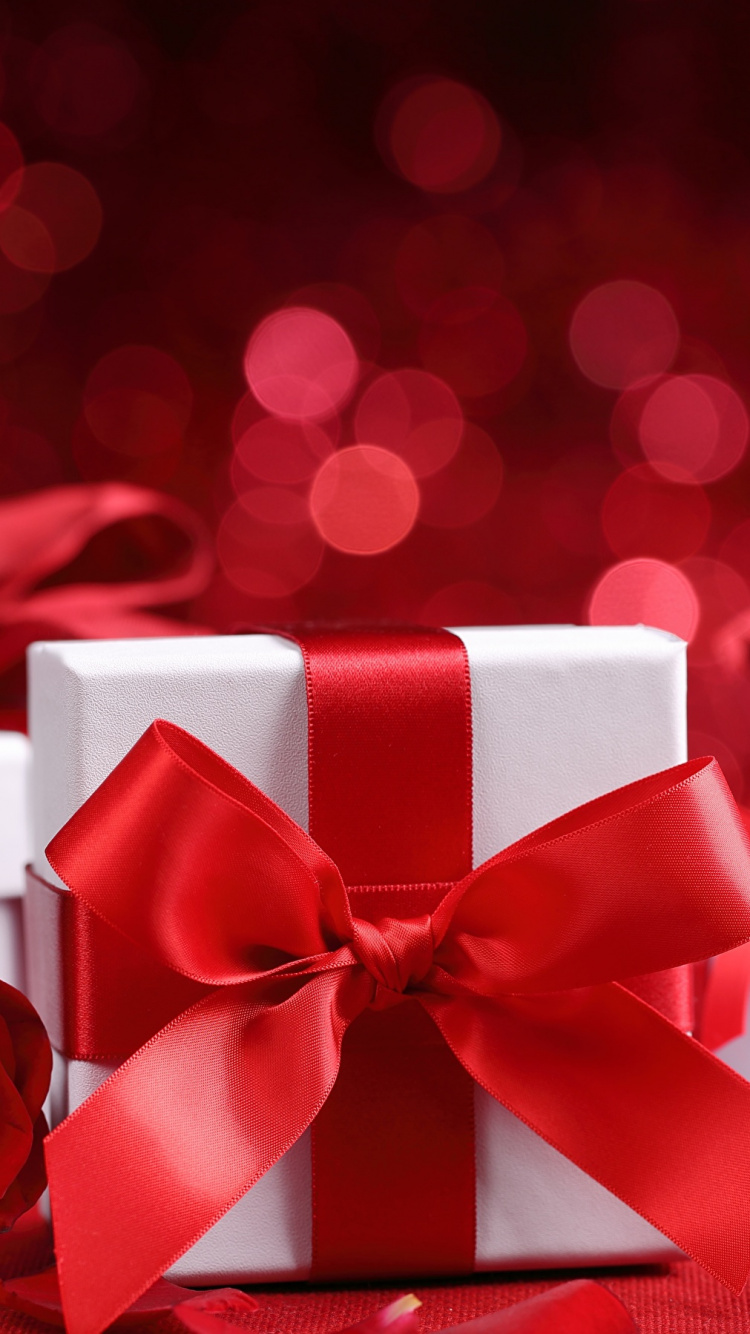 Обои День Святого Валентина, подарок, сердце, цветок, Роза в разрешении 750x1334