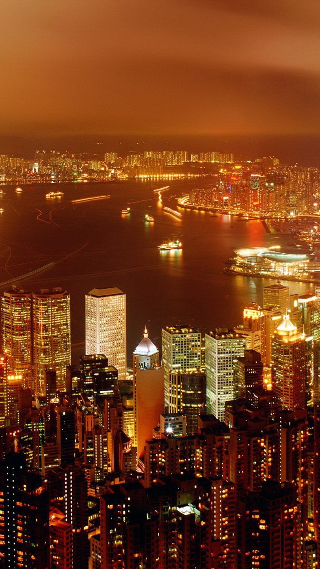 Обои городской пейзаж, город, метрополия, городской район, ночь в разрешении 1080x1920