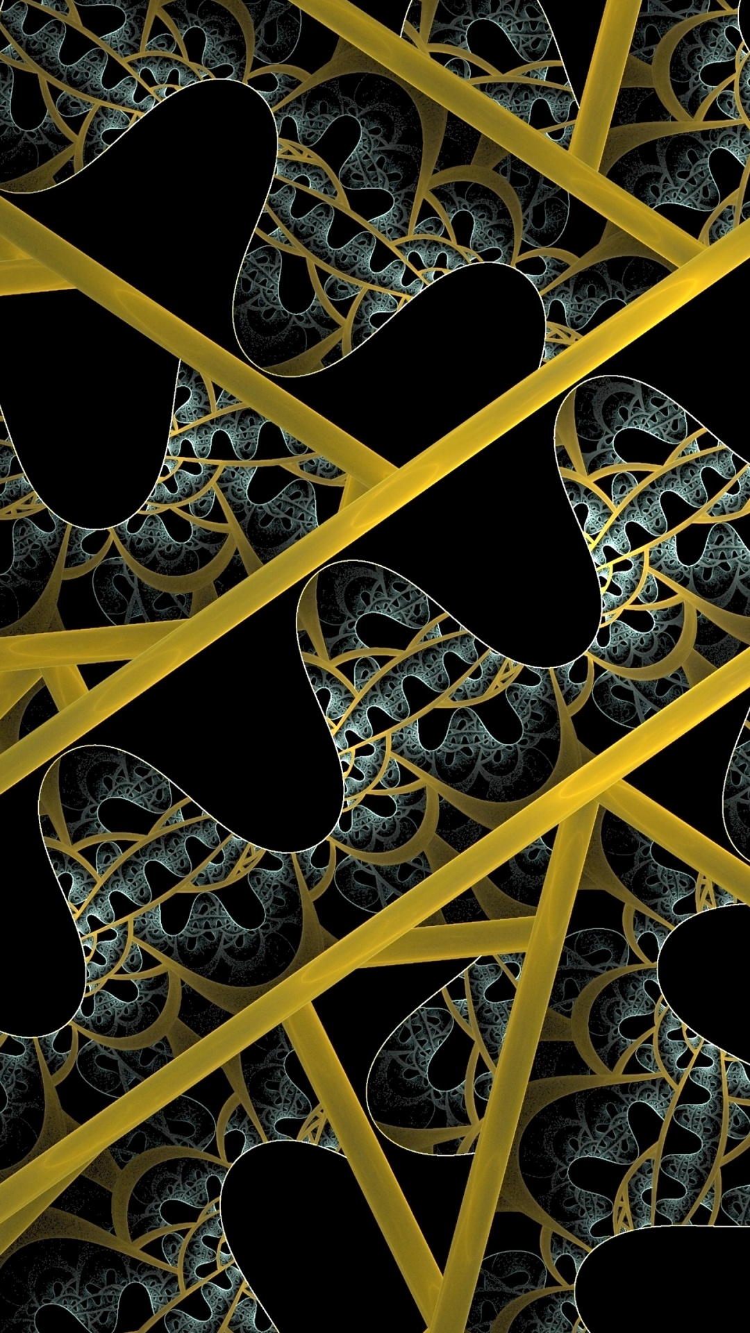 Обои фрактал, фрактальное искусство, лист, ткань, треугольник в разрешении 1080x1920