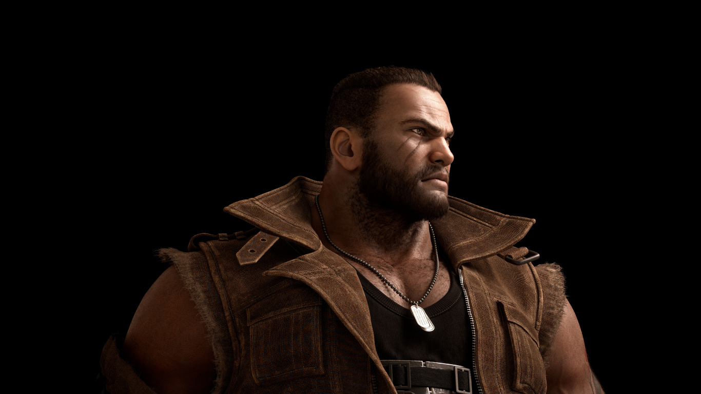 Обои Final Fantasy VII Remake, Баррет Уоллес, Клауд страйф, Айрис Гейнсборо, волосы на лице в разрешении 1366x768