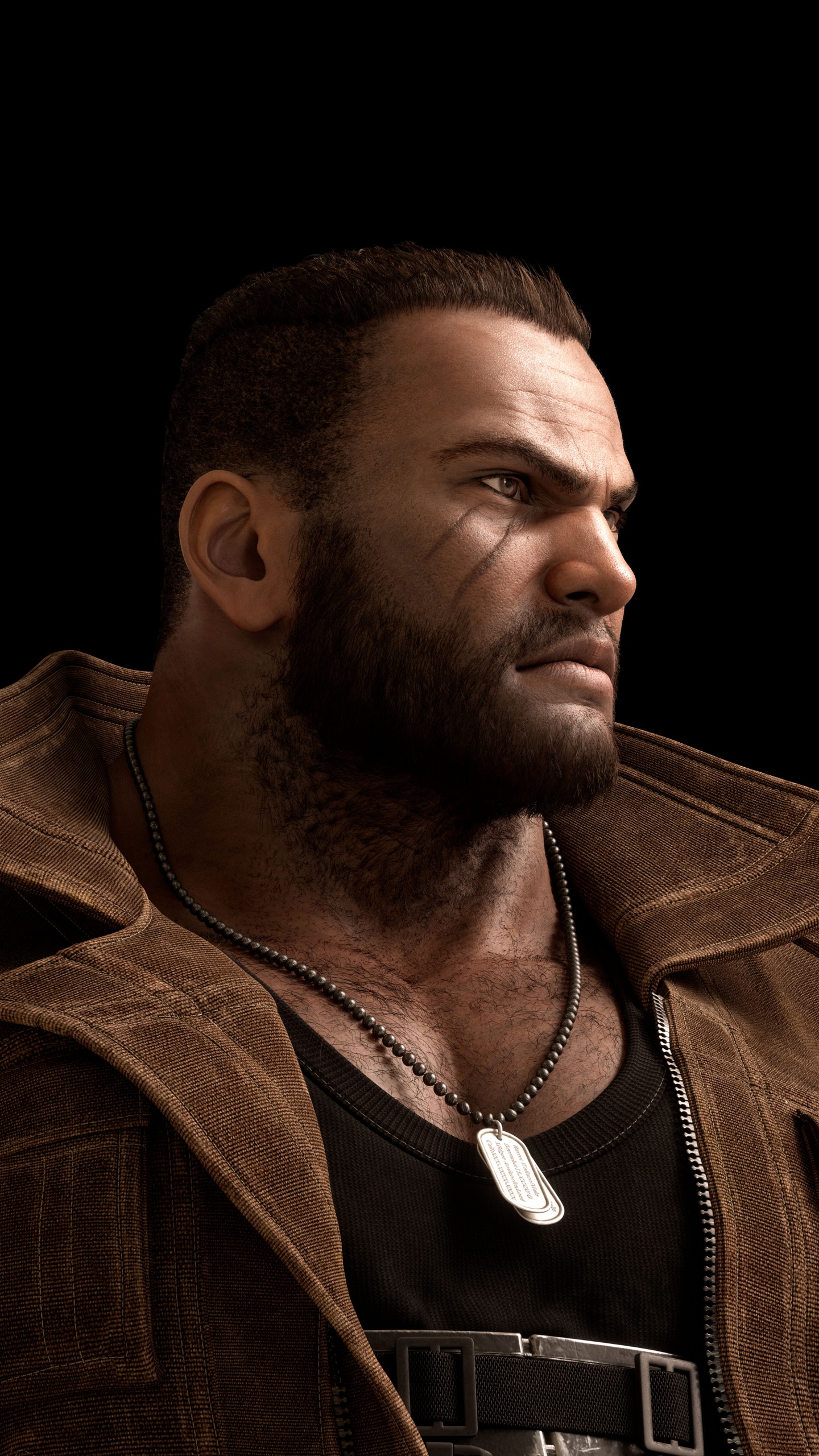 Обои Final Fantasy VII Remake, Баррет Уоллес, Клауд страйф, Айрис Гейнсборо, волосы на лице в разрешении 1440x2560