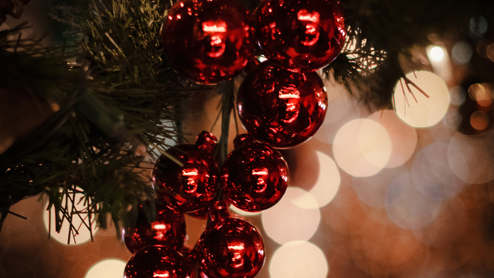 Обои рождественский орнамент, Рождественский день, елка, праздник, Рождество в разрешении 1920x1080