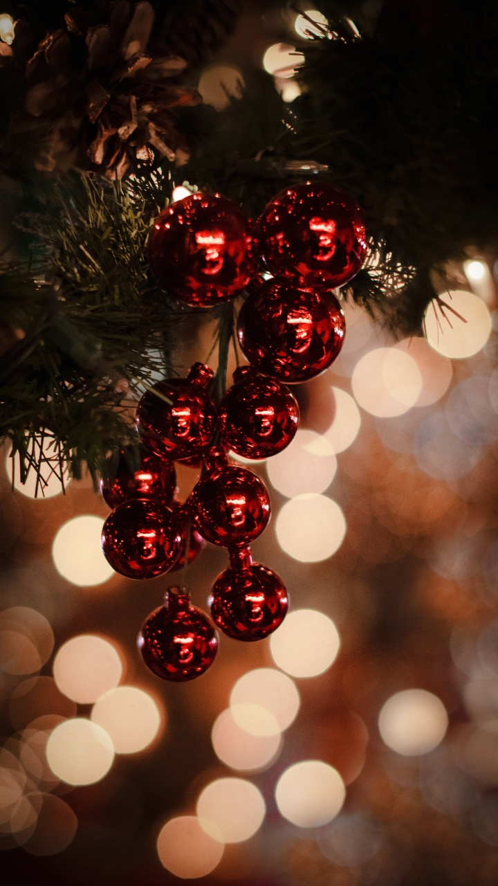 Обои рождественский орнамент, Рождественский день, елка, праздник, Рождество в разрешении 720x1280