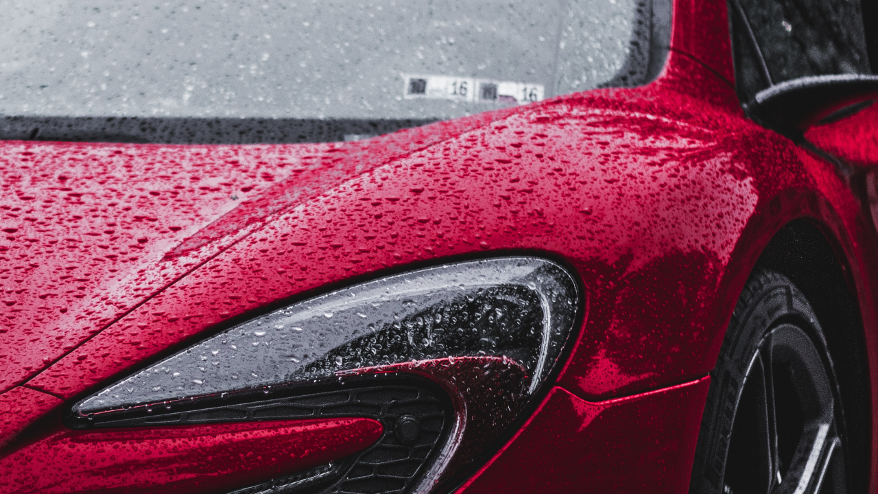 Обои автомобильное освещение, Макларен, красный цвет, mclaren automotive, фара в разрешении 1280x720