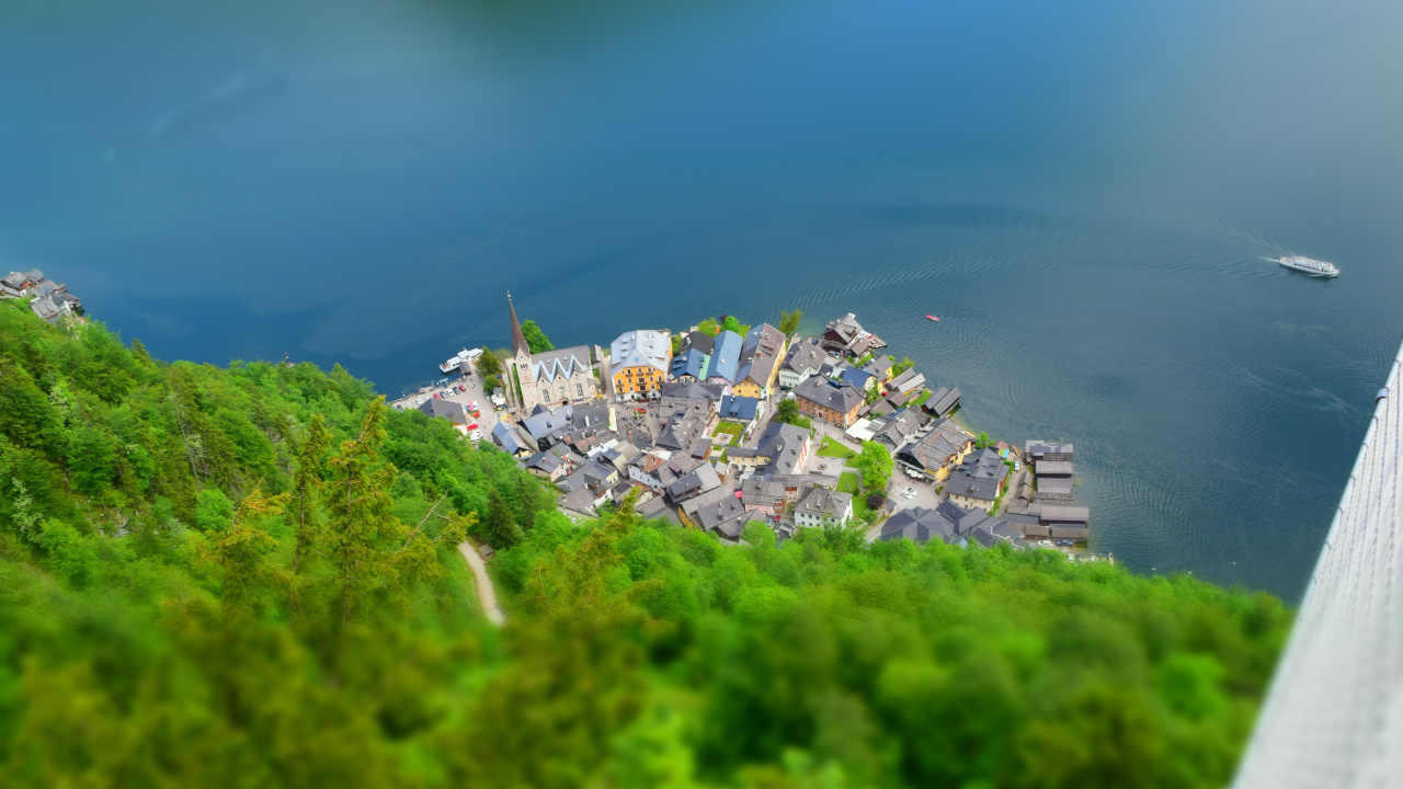 Обои Гальштат Австрия, Альтаусзее, Верхняя Австрия Зальцкаммергут, вода, растение в разрешении 1280x720