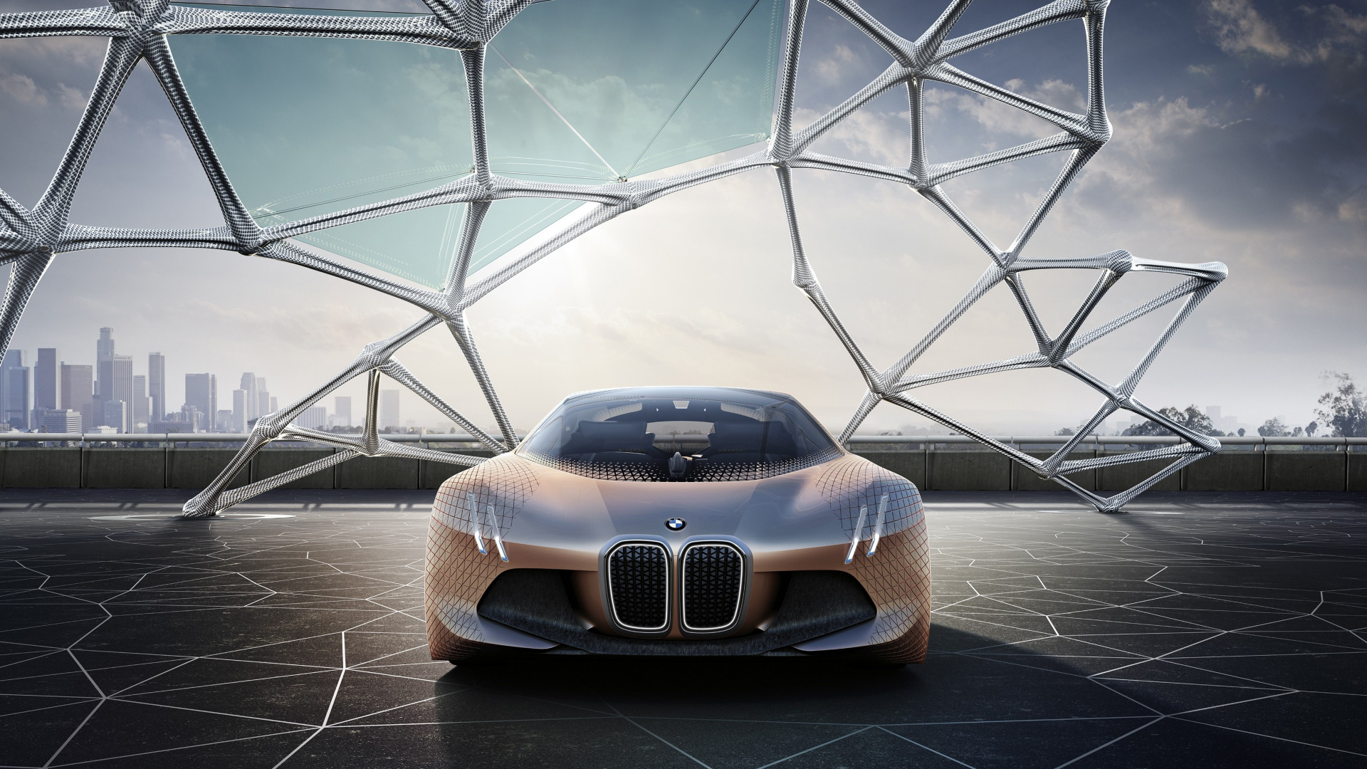 Обои bmw vision next 100 спереди, БМВ рядом 100, bmw, легковые автомобили, Байерише Моторен Верке АГ в разрешении 1920x1080