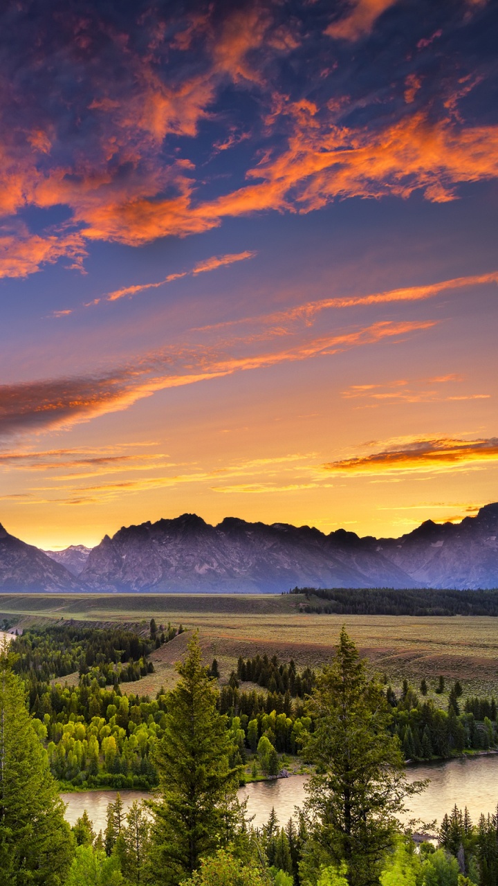 Обои Гранд титон, Джексон, Йеллоустонский Национальный парк, реки снейк, национальный парк в разрешении 720x1280