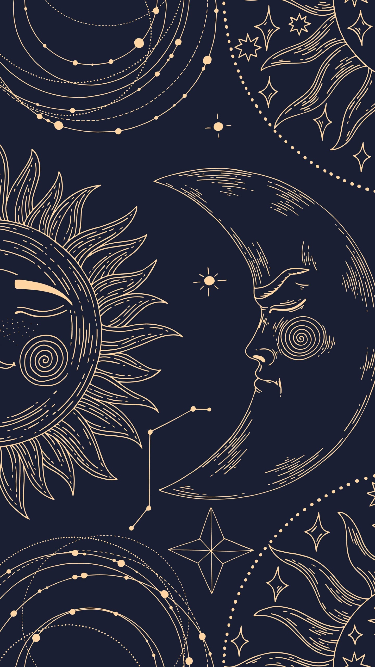 Обои узор, дизайн, черный, арт, круг в разрешении 1440x2560