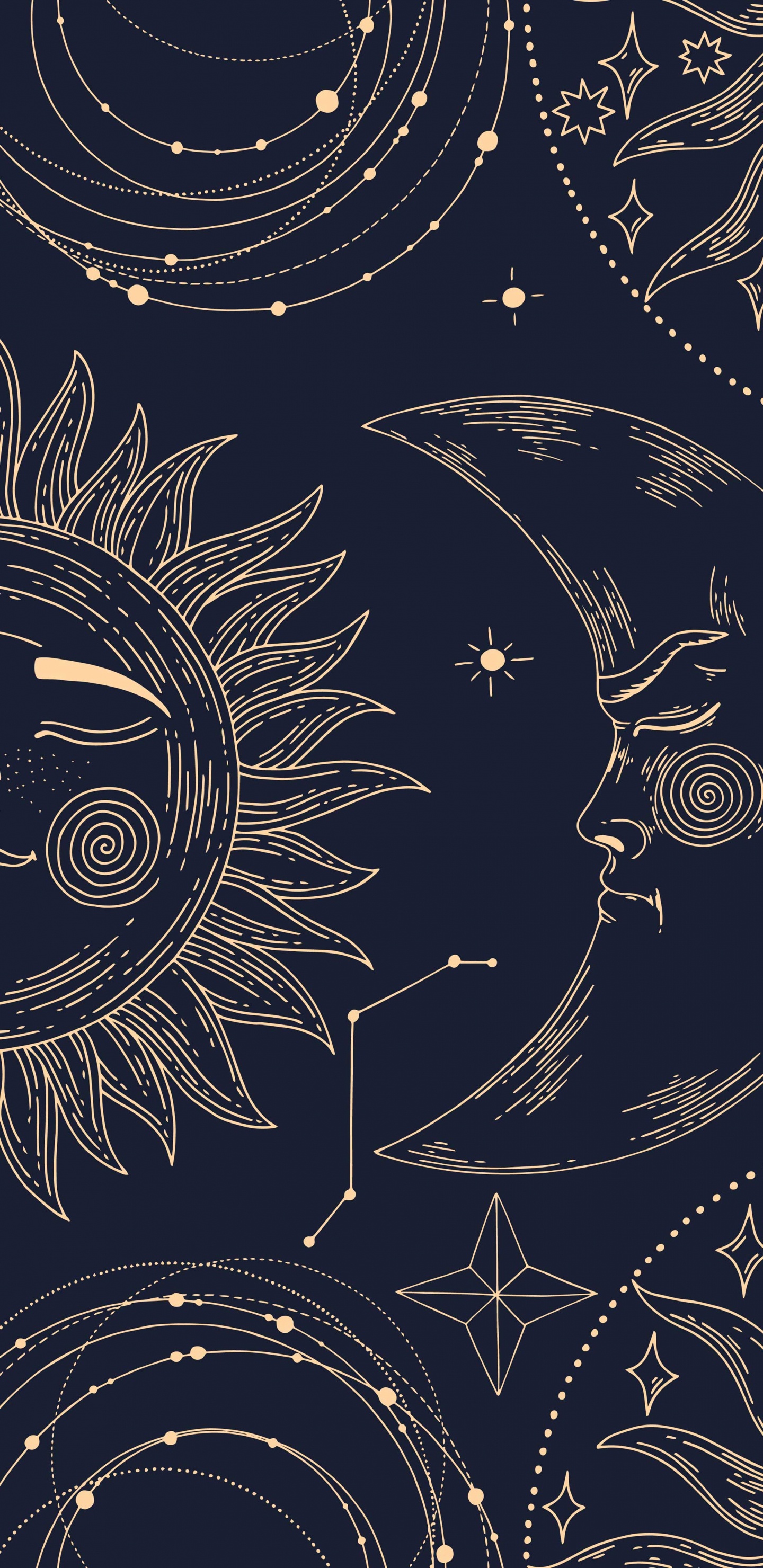 Обои узор, дизайн, черный, арт, круг в разрешении 1440x2960