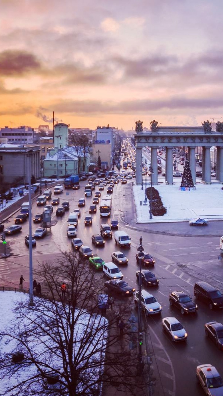 Обои Санкт Петербург, город, городок, городской район, вечер в разрешении 720x1280