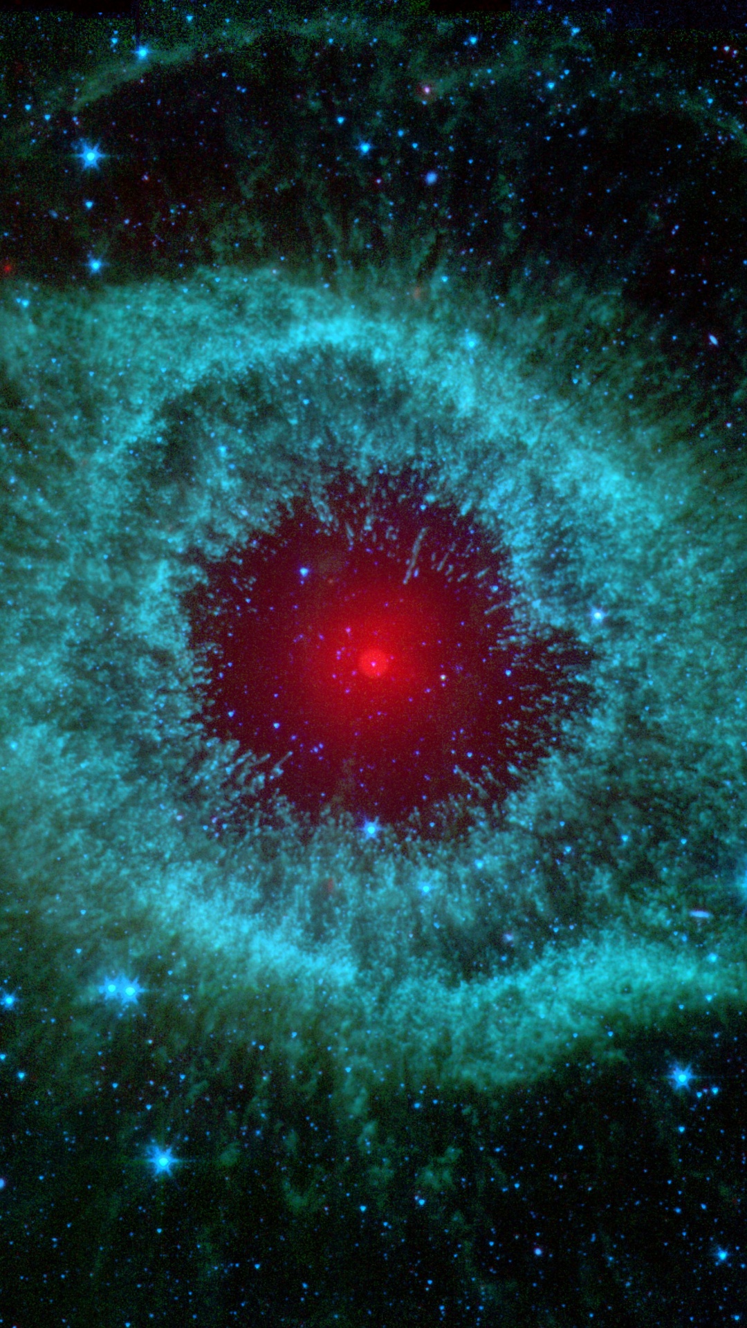 Обои спираль туманность, туманность, планетарная туманность, космический телескоп спитцер, звезда в разрешении 1080x1920