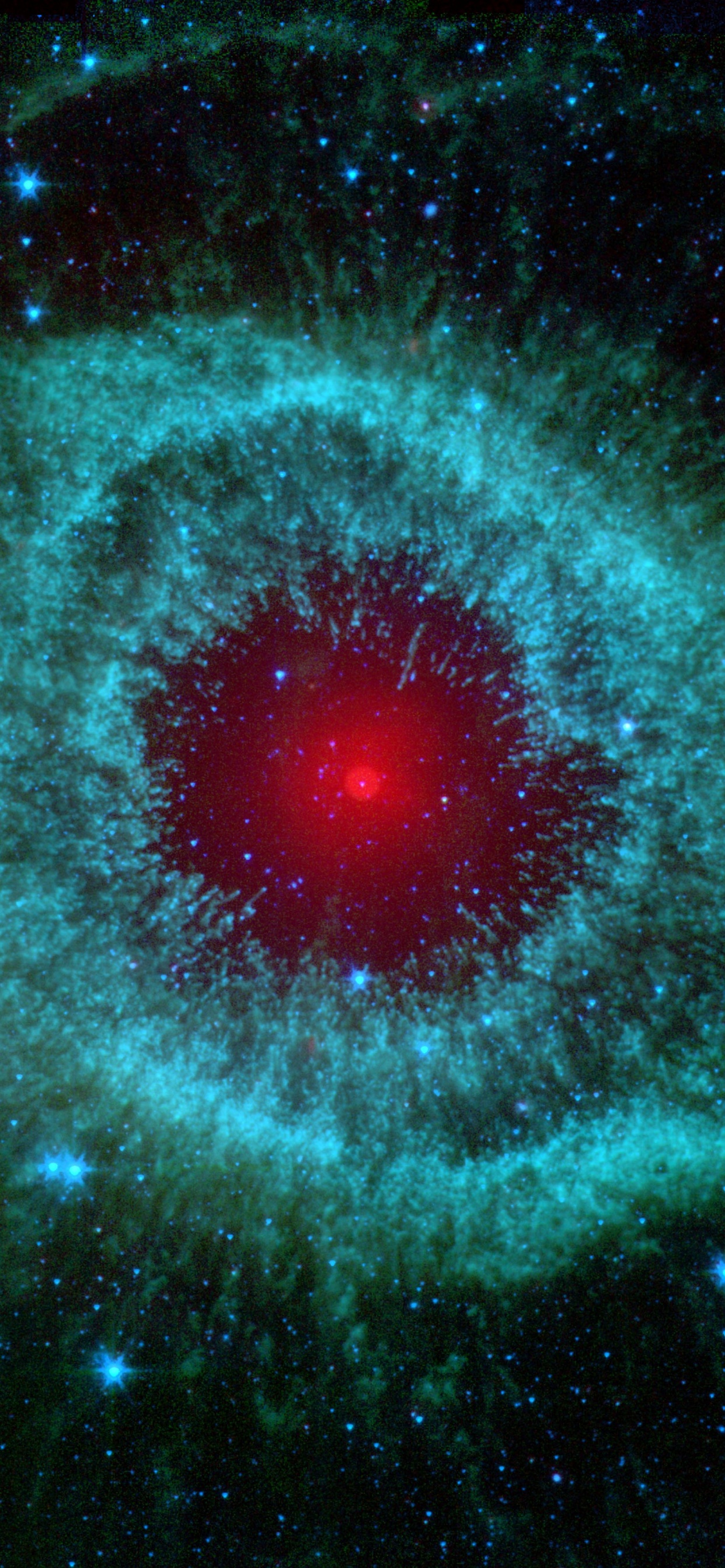 Обои спираль туманность, туманность, планетарная туманность, космический телескоп спитцер, звезда в разрешении 1242x2688