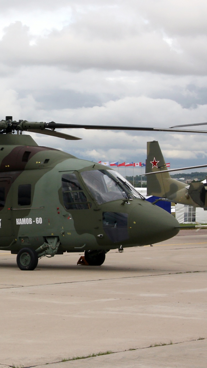 Обои военный вертолет, камова, винтокрылая машина, воздушные силы, камов Ка 50 в разрешении 720x1280