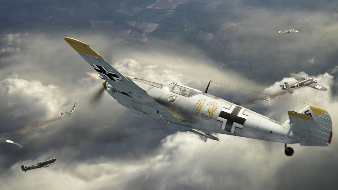 Обои Мессершмитт bf 109, мессершмитт, Мессершмитт bf 110, самолеты, авиация в разрешении 1366x768