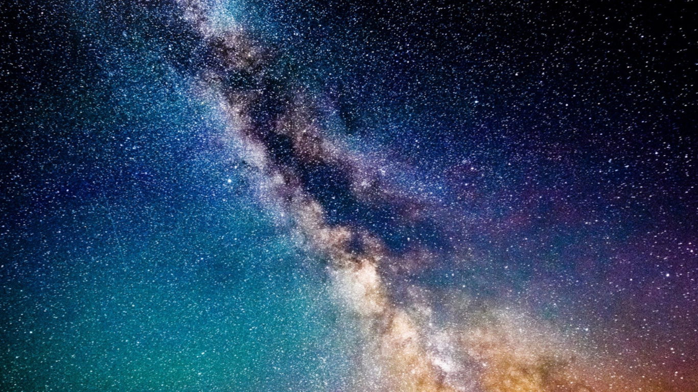 Обои ночное небо, Млечный Путь, Галактика, космическое пространство, атмосфера в разрешении 1366x768