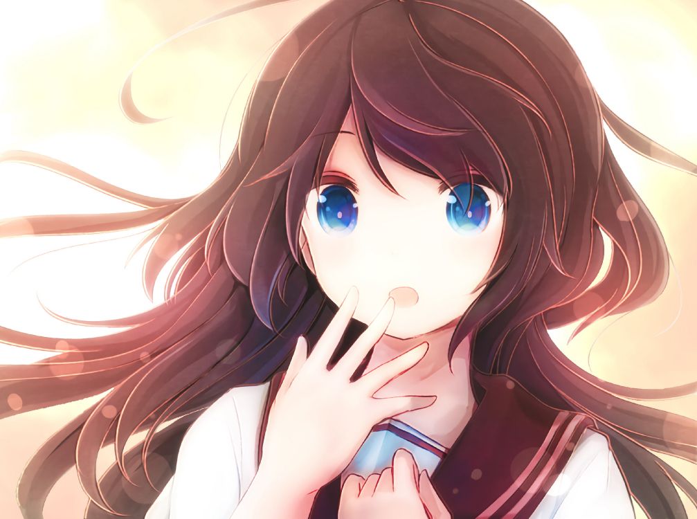 Anime woman brown hair