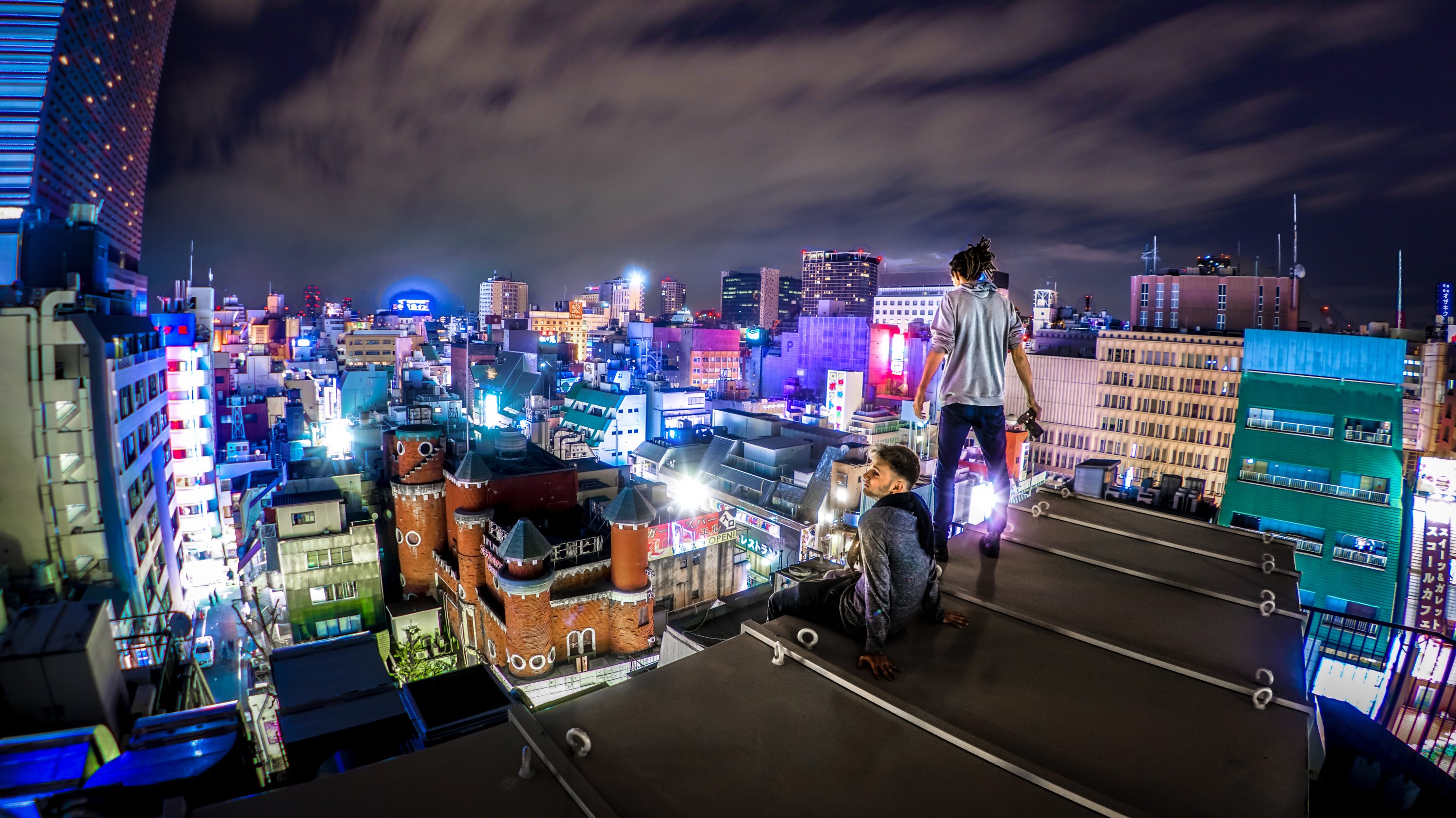 Puzz reve tokyo. Крыша Токио. Ночной Токио. Токио ночью с крыши. Неоновый город с крыши.