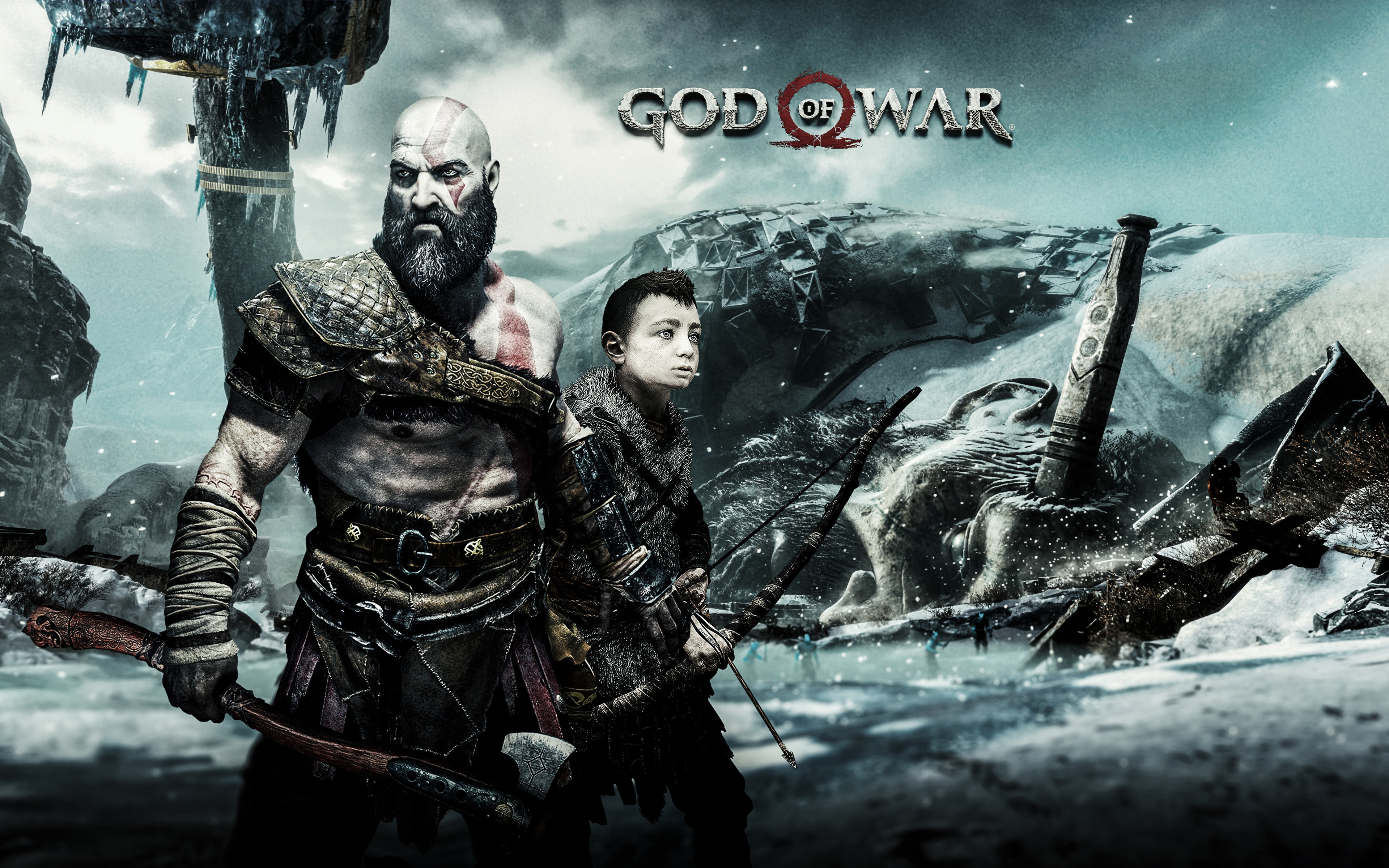 Обои god of war, кратос, playstation 4, компьютерная игра, кино 4K ...