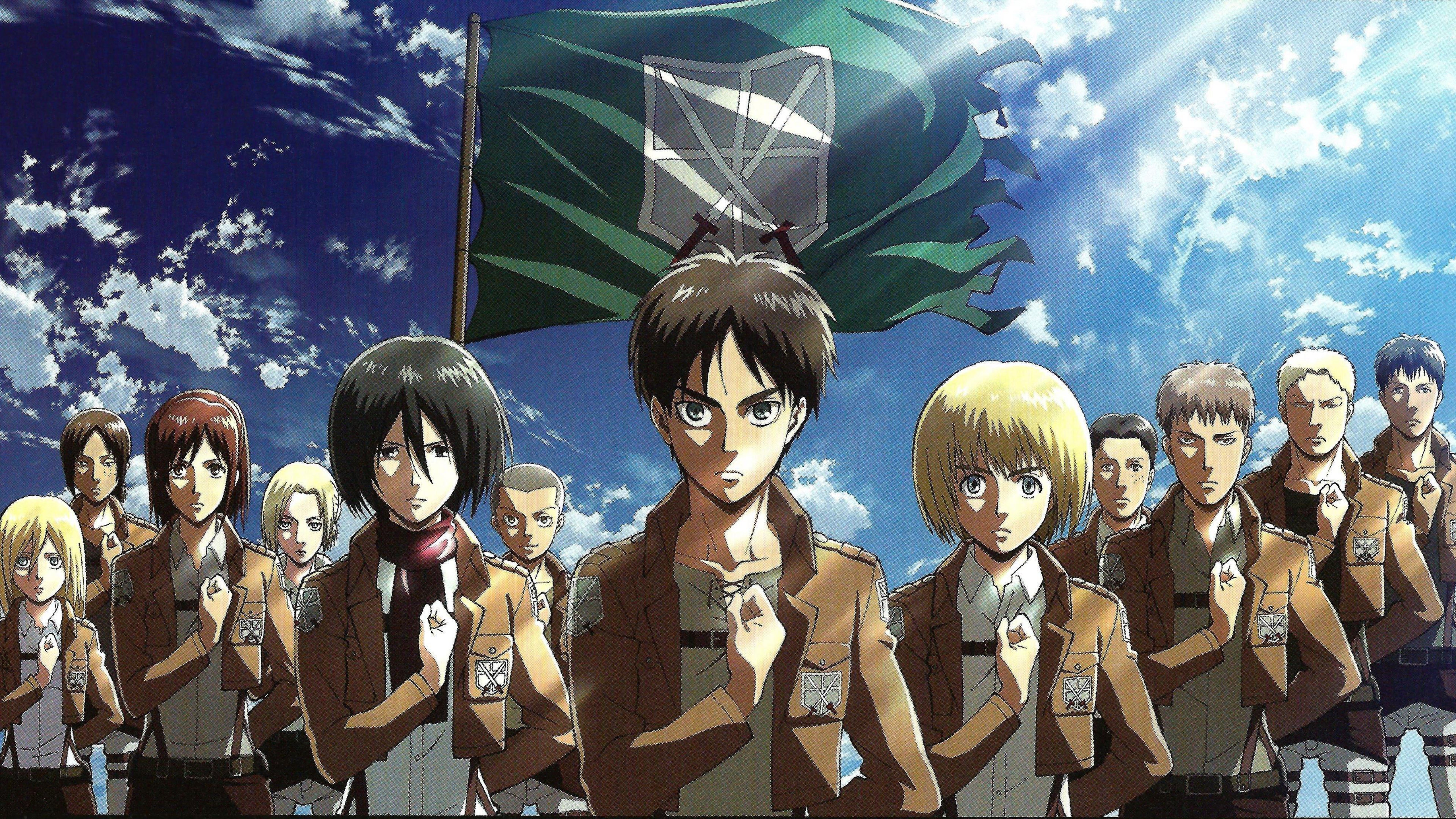 Oboi Eren Jeger Mikasa Akerman Armin Arlert Napadenie Na Titan Anime Full Hd Hdtv 1080p 16 9 Besplatno Zastavka 1920x1080 Skachat Kartinki I Foto