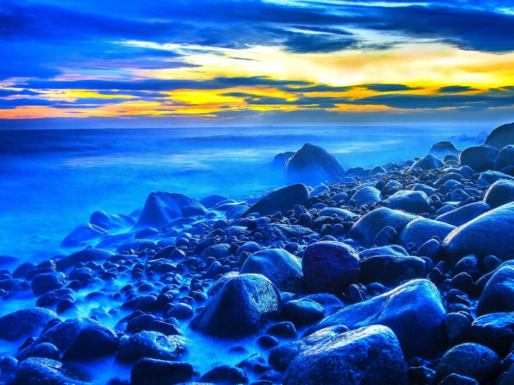 Обои море, пляж, закат, океан, вода в разрешении 2048x1536