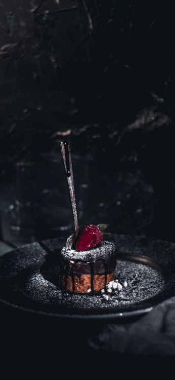Обои Капкейк, темнота, кармин, сладость в разрешении 1080x2340