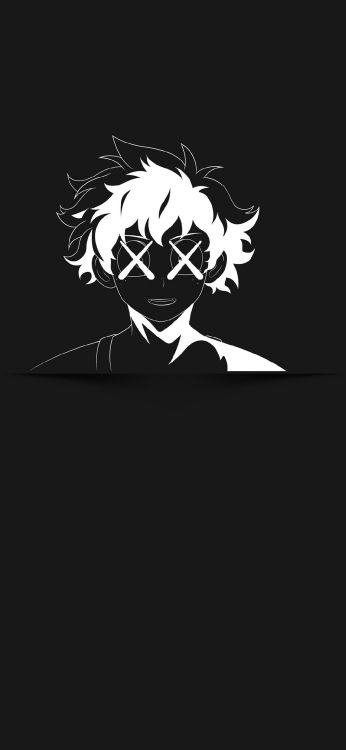 Обои графический дизайн, черный и белый, лого, жест, арт в разрешении 1080x2340