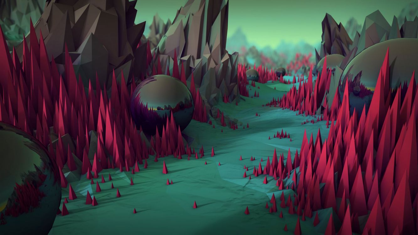 Обои дерево, графика, пейзаж, экологическое искусство, иллюстрация в разрешении 3840x2160