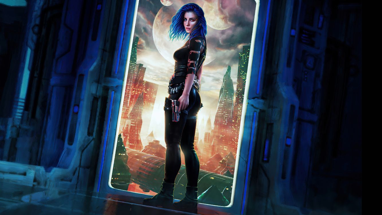 Обои sci fi женщина воин, Научная фантастика, фэнтези, арт, фикция в разрешении 5120x2880