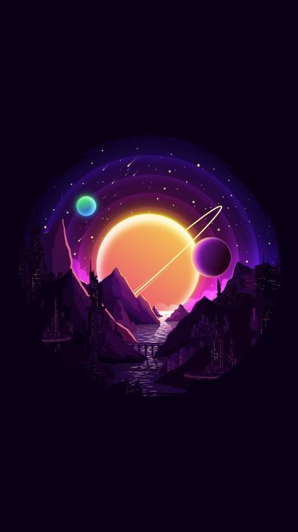 Обои минимализм, арт, пурпур, Фиолетовый, астрономический объект в разрешении 1440x2560