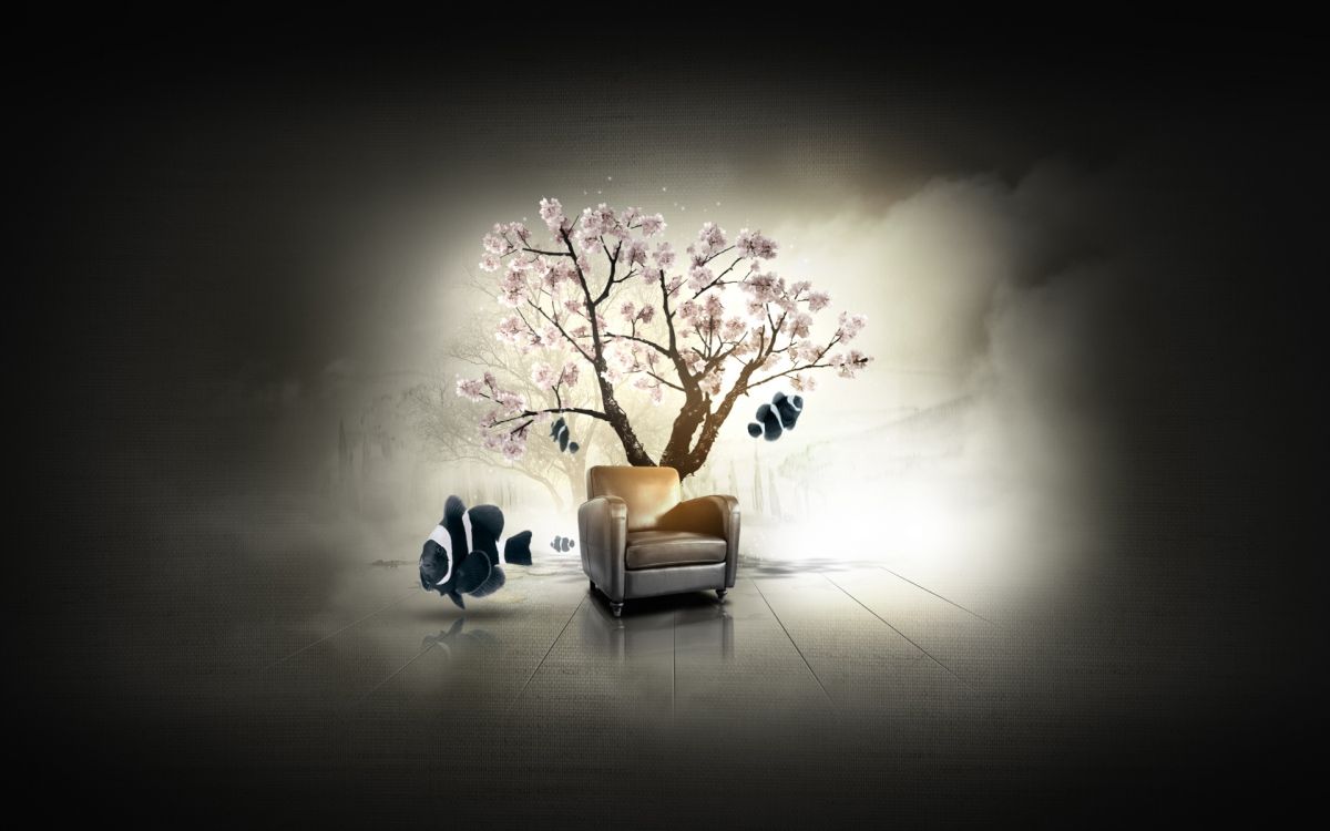 Обои дерево, ветвь, графический дизайн, иллюстрация, дизайн интерьера в разрешении 1920x1200